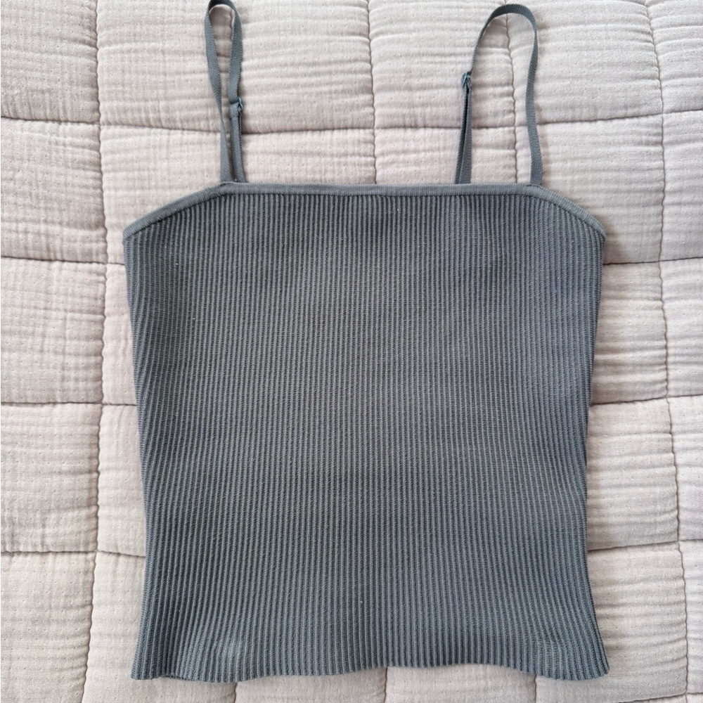 Babaton Green Sculpt Knit Ribbed Camisole